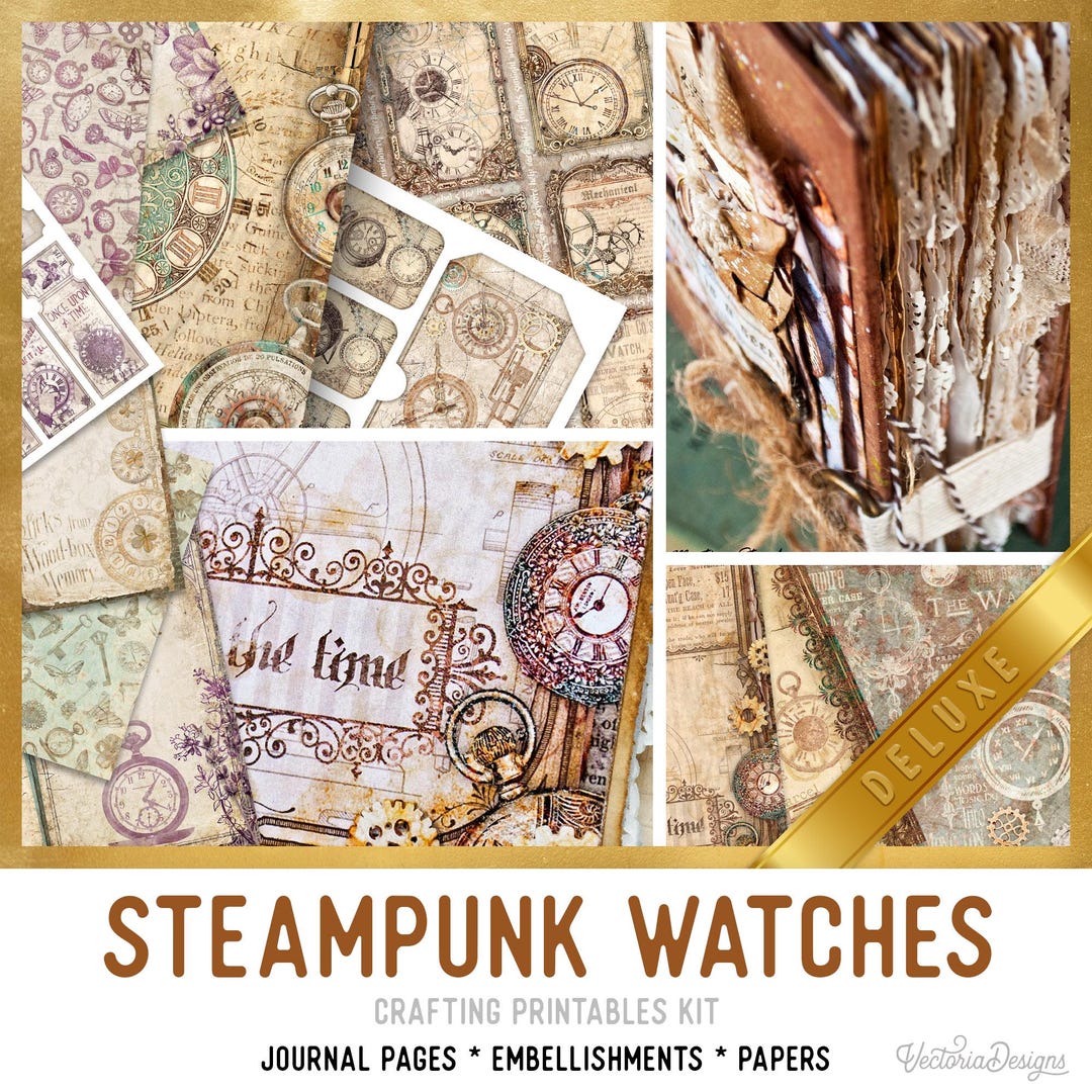 Steampunk Watches DELUXE Crafting Printables Kit, Steampunk Junk ...