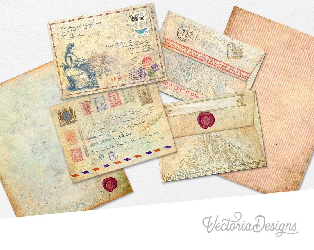 Old Writing Envelopes, Printable Envelopes, Writing Paper, Vintage Envelopes, Printable ...
