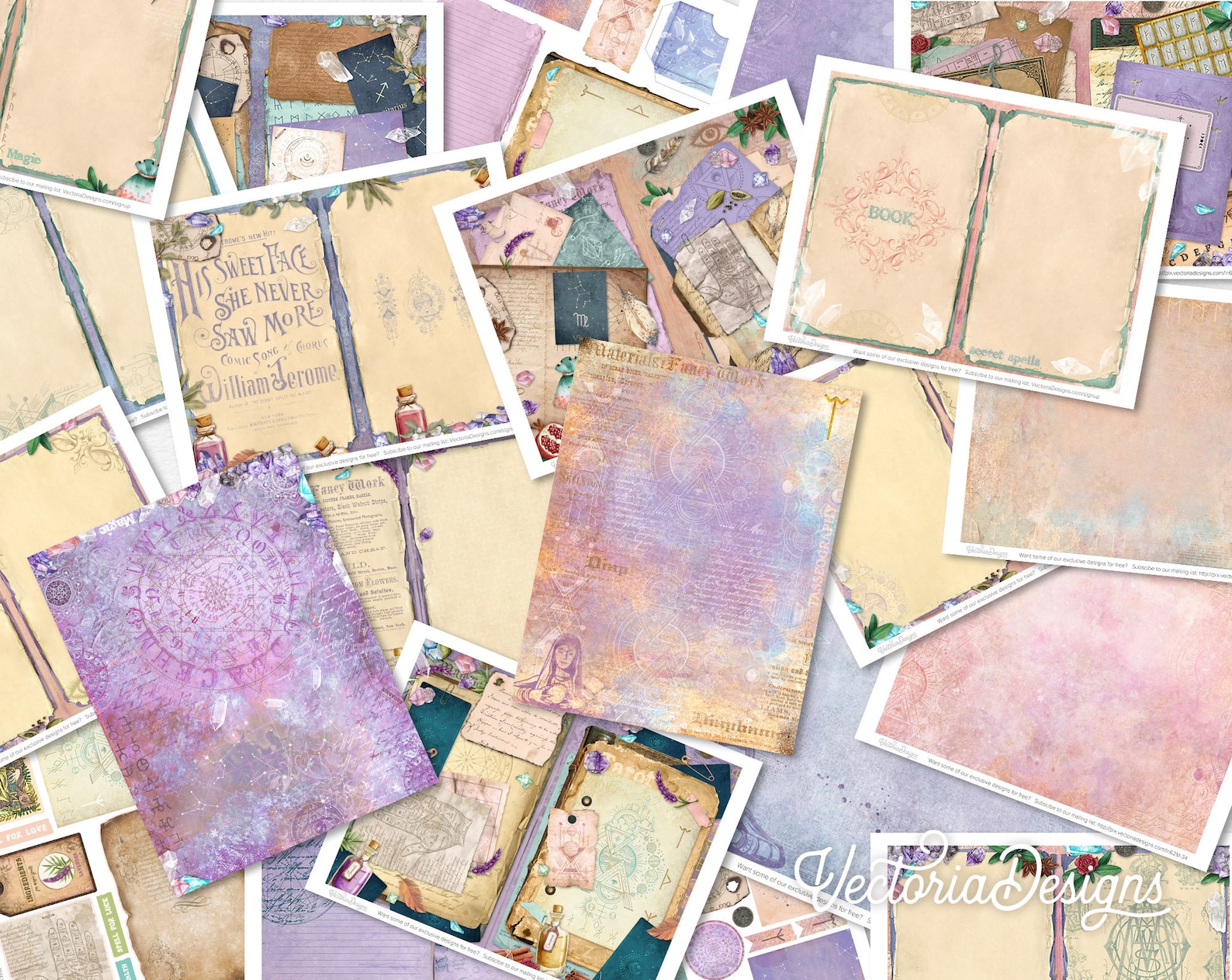 Fortune Teller Printable Journal, Craft Kit, Junk Journal Pages ...
