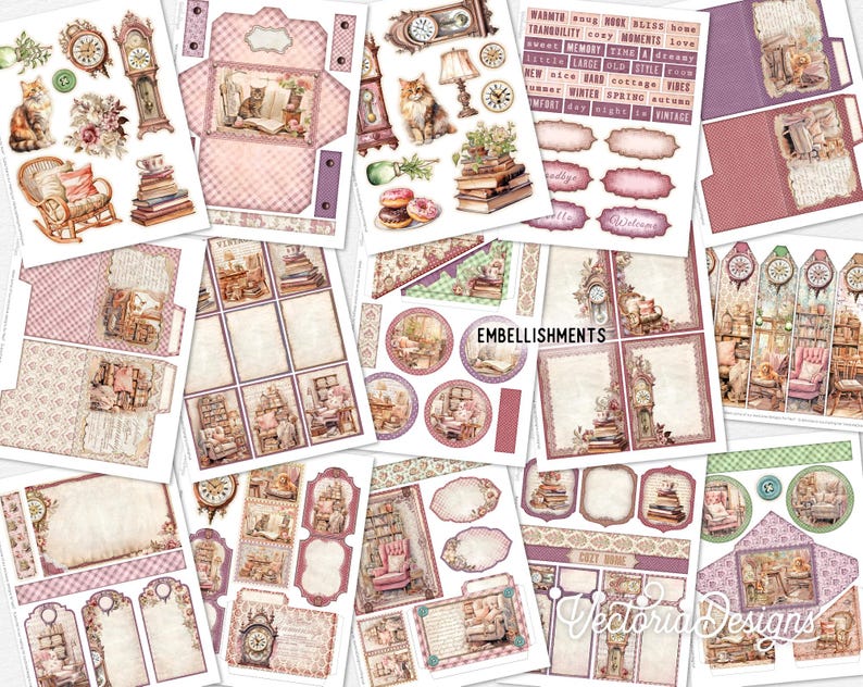 Cozy Home Junk Journal Kit, Homemaking Crafting Printables Home ...