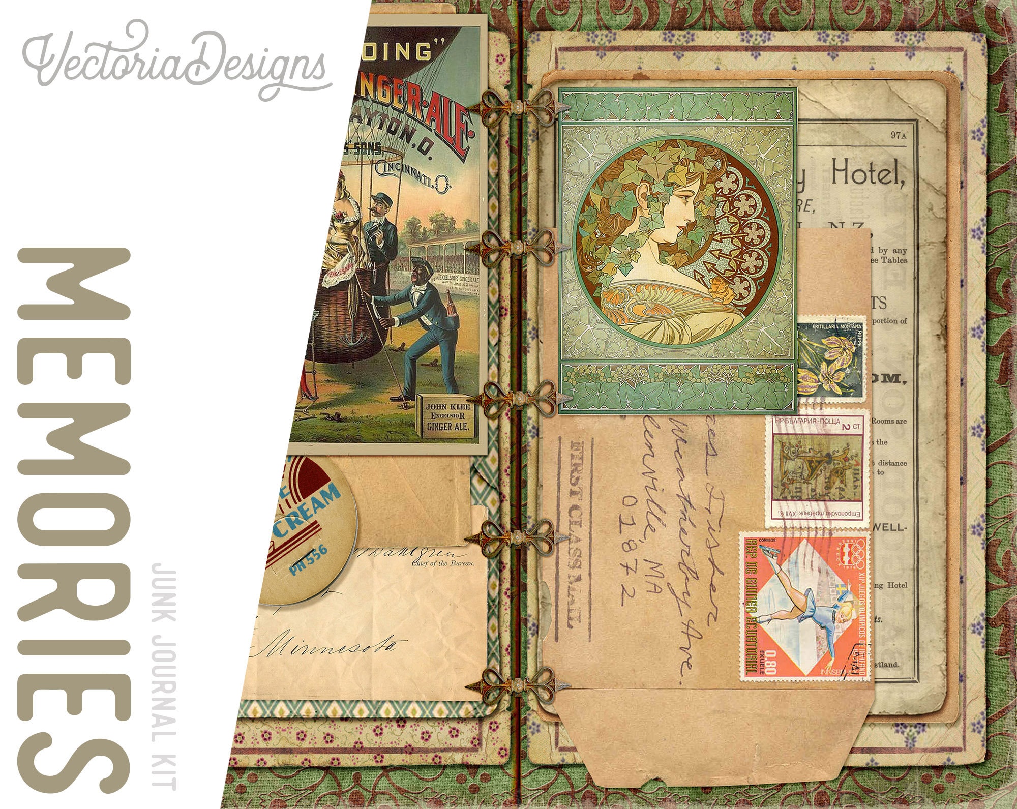 Memories Junk Journal Kit, Printable Junk Journal, Digital Journal Kit ...