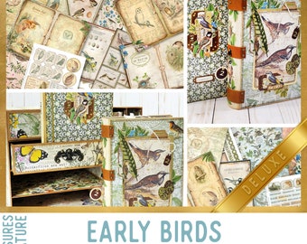 Early Birds DELUXE Crafting Printables Kit Vintage Birds Junk Journal Birds Embellishments Paper Craft Kits Junk Journal Tutorial DIY 002930