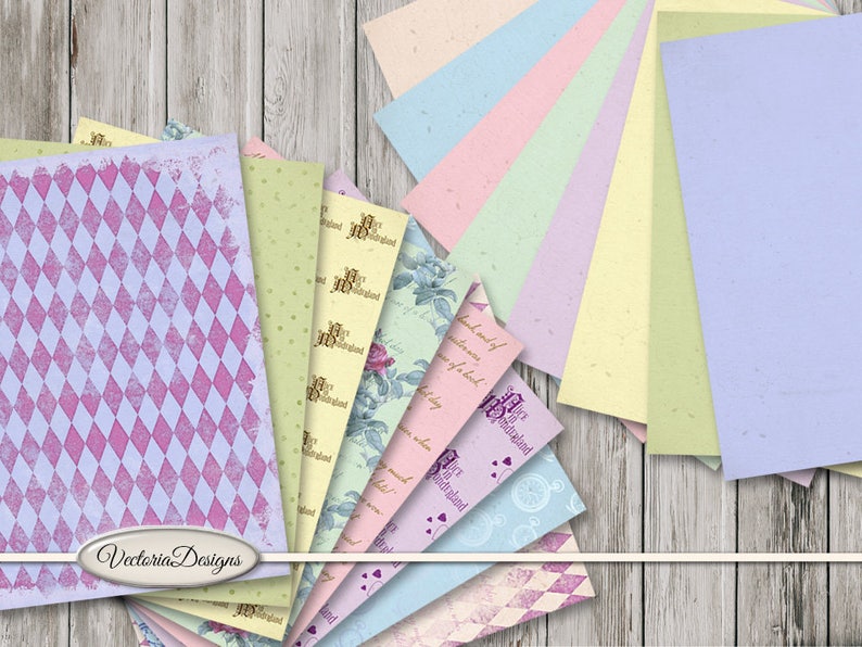 Alice in Wonderland Paper Inspired 8.5 x 11 Inch