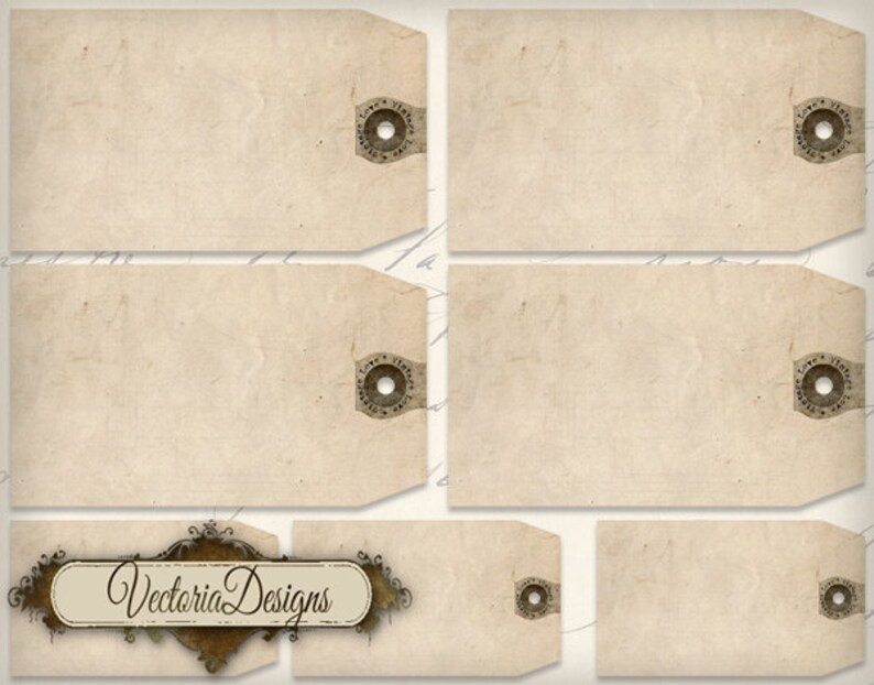 Vintage Tags printable journal craft art hobby crafting scrapbooking instant download digital collage sheet 000588 image 2