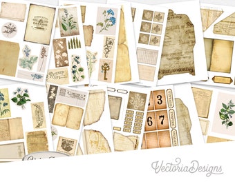 Junk Journal Ephemera, Junk Journal Printable, Digital Ephemera, Printable Ephemera, Junk Journal Printable Kit, Scrapbook Ephemera 002054