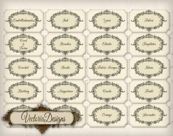 Craft Room Labels Organization Printable Instant Download