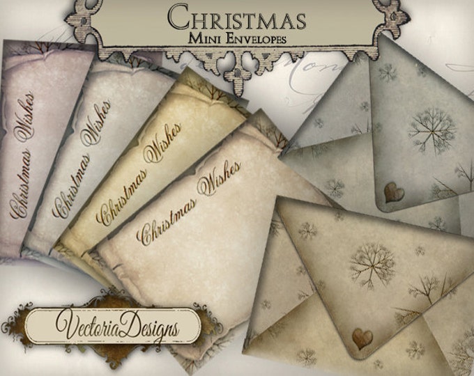 Christmas Mini Envelopes Printable Christmas Envelopes - Etsy