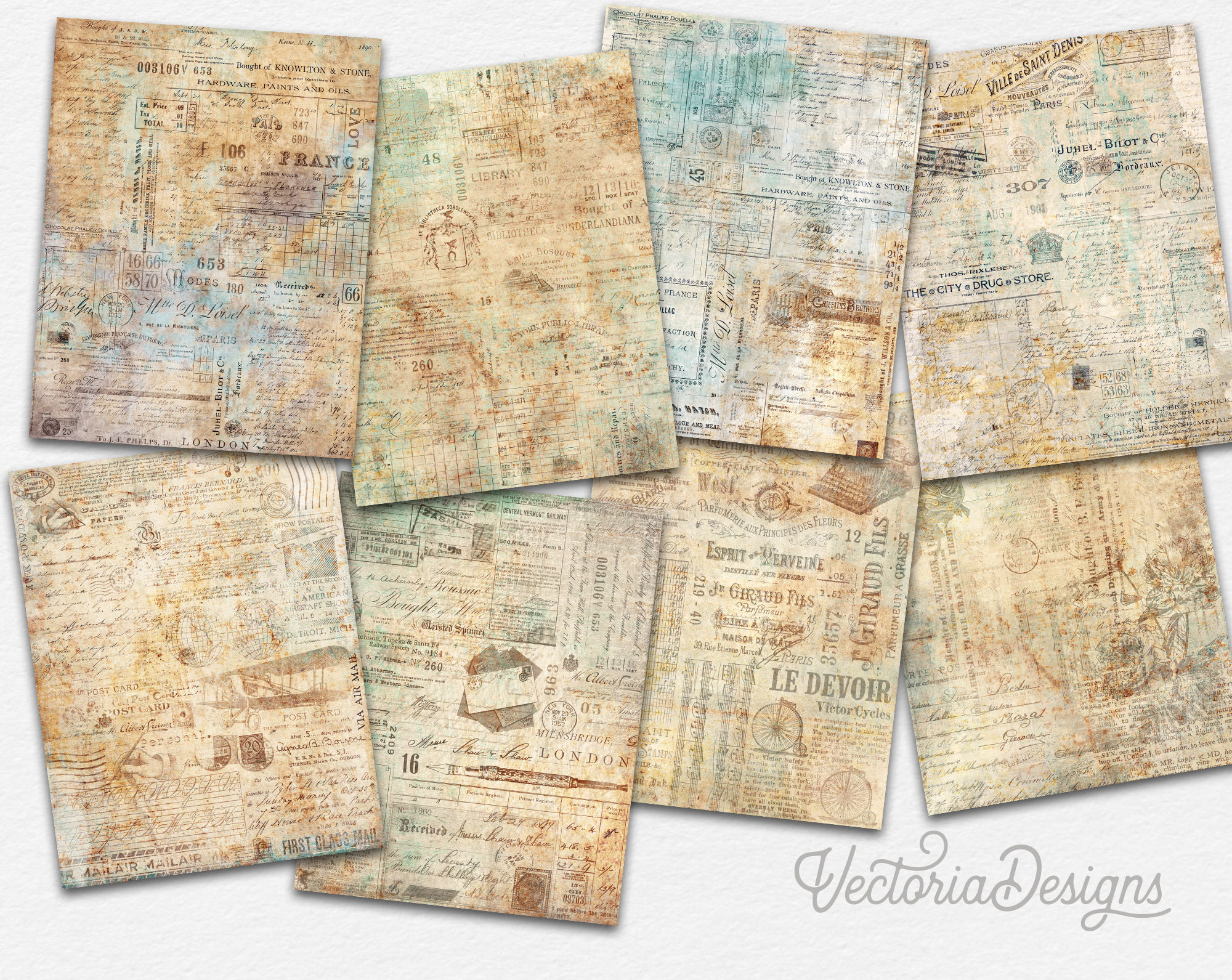 Free Vintage Ephemera Papers 2 – Free Design Resources