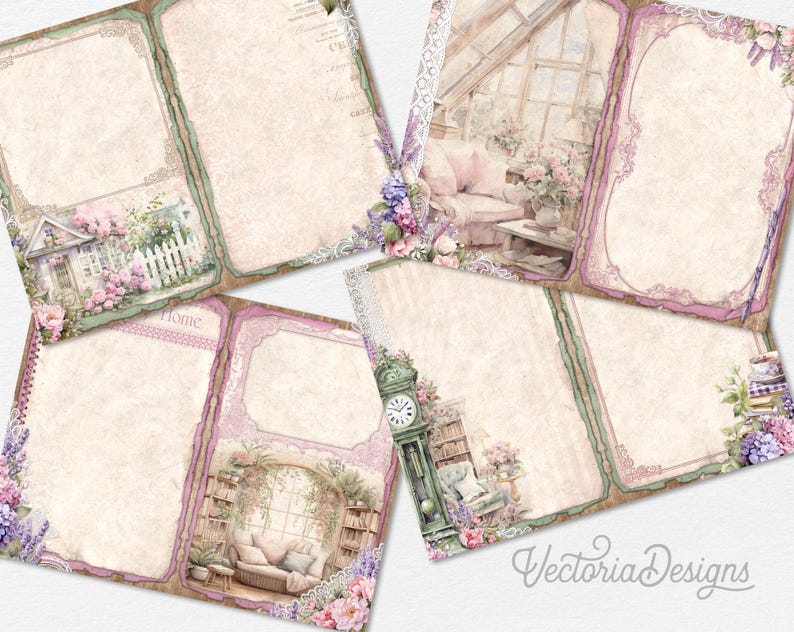 Cottage She-sheds Junk Journal Kit, Printable Pages for Crafting ...