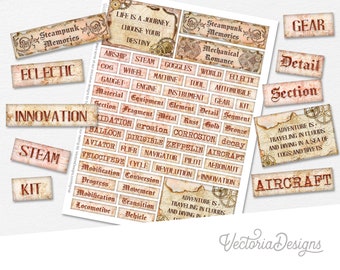 The Mechanic's Word Art, Steampunk Word Ephemera, Printable Word Art, Words, Junk Journal Embellishments, scrapbooking, printables - 002649