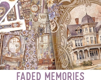 Printable "Faded Memories" Junk Journal Kit (Standard) - 003674