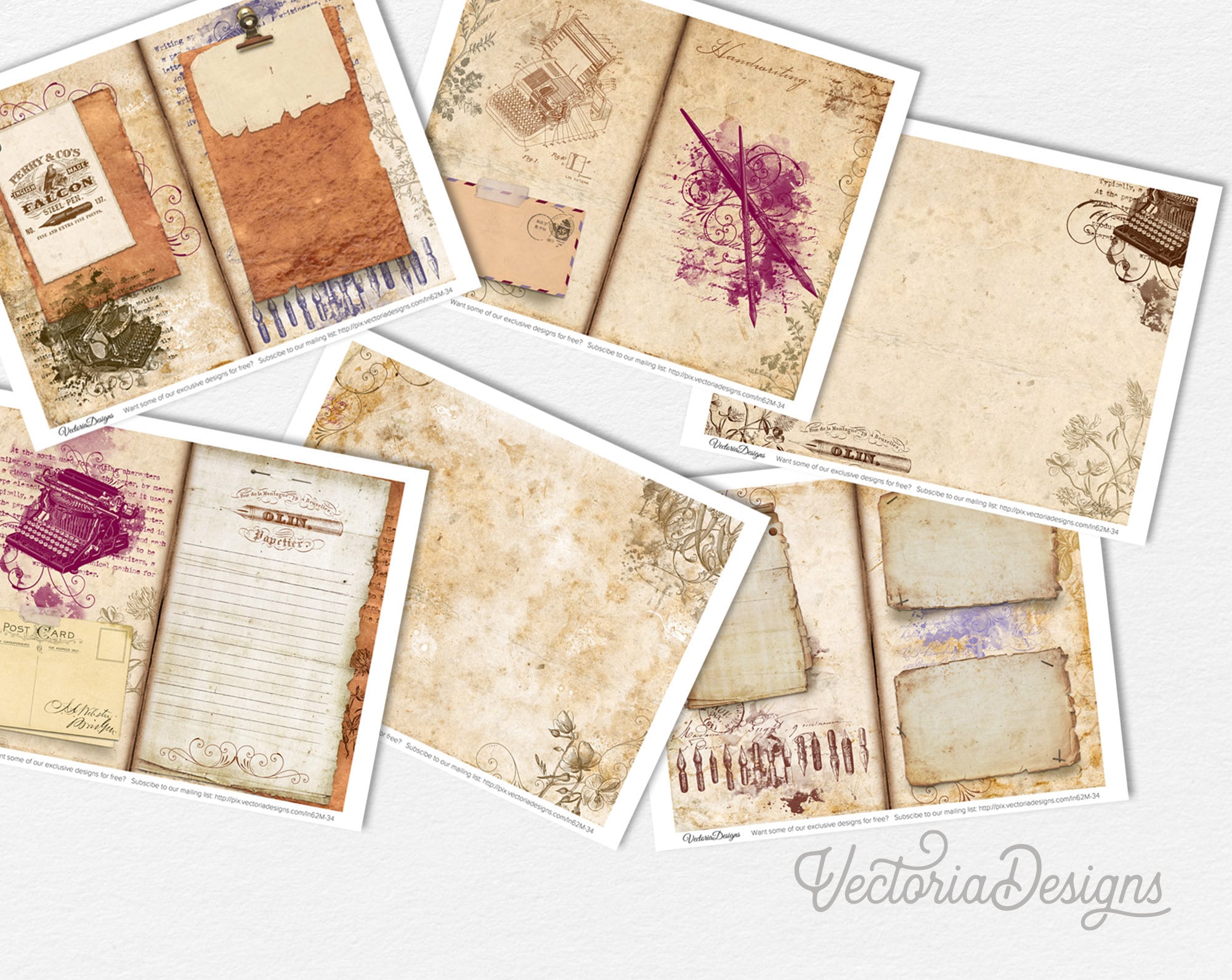 Clara Junk Journal Writing Folio Kit - Printable Digital Download Junk  Journal Kit