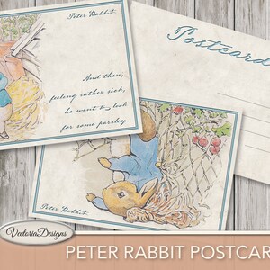 Peter Rabbit Postcards, Printable Postcards, Beatrix Potter Digital ...
