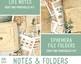 Notes & Folders Offer - Printable Craft Kits with Journal Pages, Embellishments and Papers - 003207