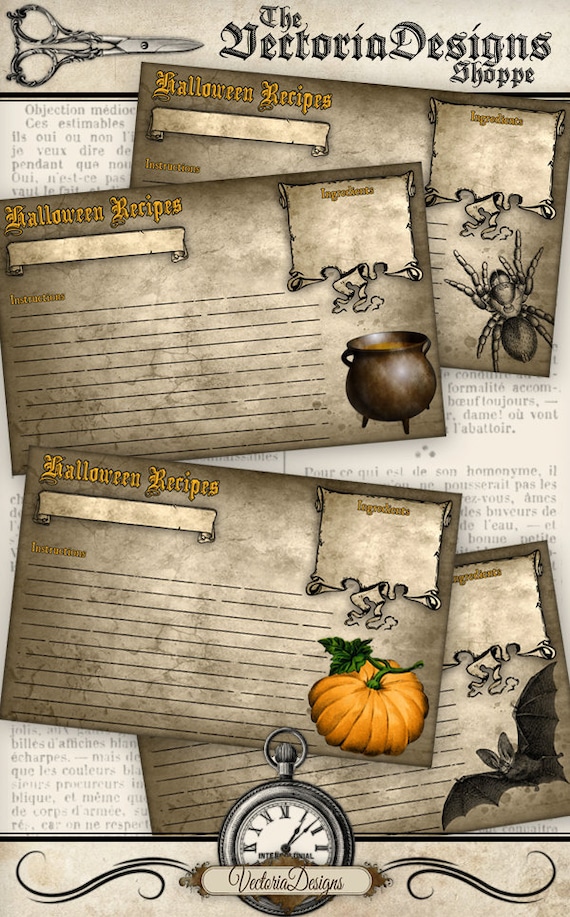 Halloween Recipe Cards