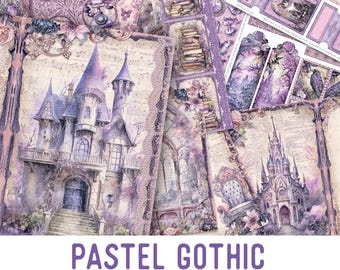 Pastel Gothic Junk Journal Kit, Gothic Crafting Printables Gothic Embellishments Gothic Printable Gothic Paper Junk Journal Gothic 003301