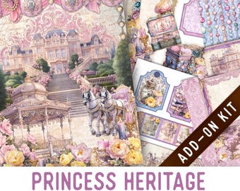 Princess Heritage Junk Journal Kit ADD-ON, Printable Junk Journal Pages Journal Kit Craft kits Vintage Junk Journal 003758