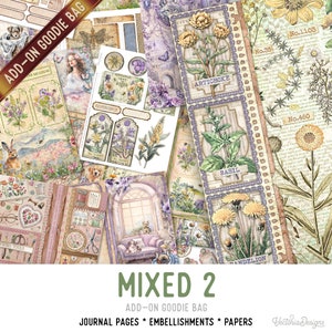 Mixed 2 Goodie Bag, Junk Journal Pages, Papers, Junk Journal Printables, Junk Journal Supplies Printable Junk Journal Kit 003431