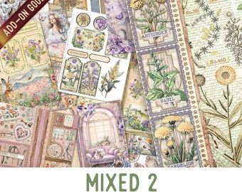 Mixed 2 Goodie Bag, Junk Journal Pages, Papers, Junk Journal Printables, Junk Journal Supplies Printable Junk Journal Kit 003431