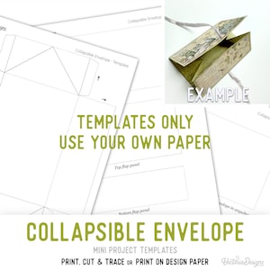 Collapsible Envelope Template Journal Envelope Craft Quick Project Junk Journal Element Printable Craft Handmade Gift DIY Gift 003745