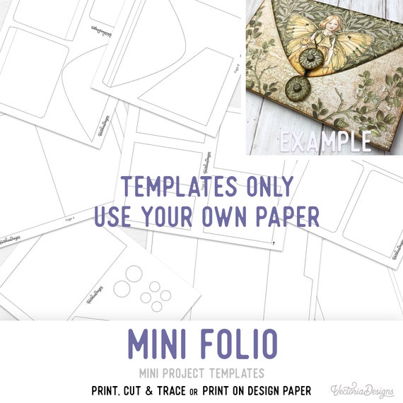 Mini Folio Templates Folio Craft Kit Vacation Crafts Folio Kit Junk Journal Element Printable Craft kits Printable Gift Handmade 002884