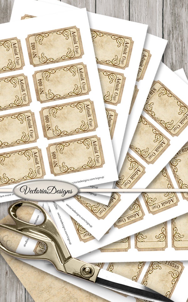 tickets with numbers 1 40 printable admit one paper
