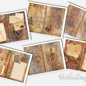 Steampunk Halloween Junk Journal Project Pack With Video Tutorial, Halloween Project Pack, Halloween Decoration Steampunk, Halloween 002080 image 6