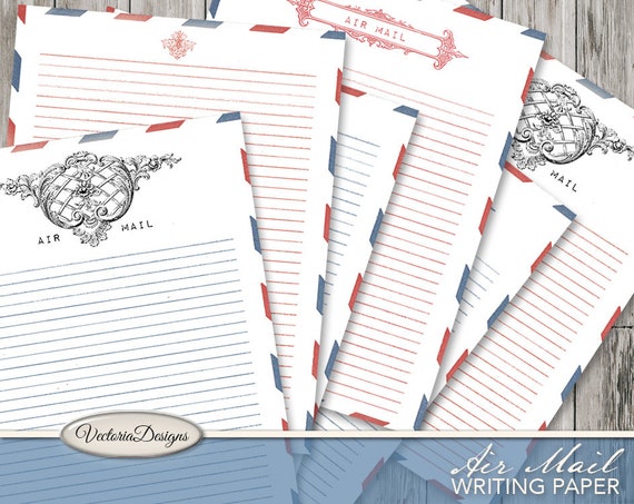 Air Mail Paper Pack Printable Writing Paper Printable Air Mail Stationery Paper Digital Air Mail Paper Ink Saver Digital Paper Craft, 001797