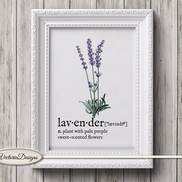 Lavender print printable art black and white print dictionary digital print printable instant download digital collage sheet - 000613