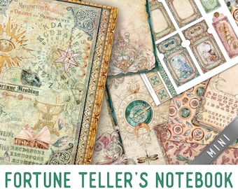 Fortune Teller's Notebook MINI Crafting Printables Kit Fortune Teller Junk Journal Embellishments Printable Paper Craft Kits DIY 002940