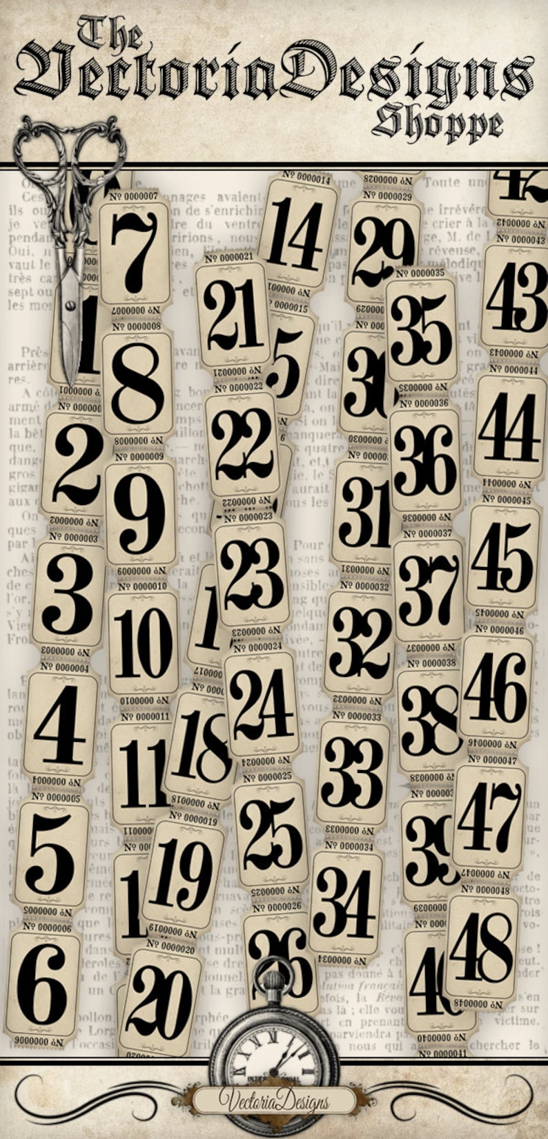 vintage tickets strips vintage numbers tickets imprimbles