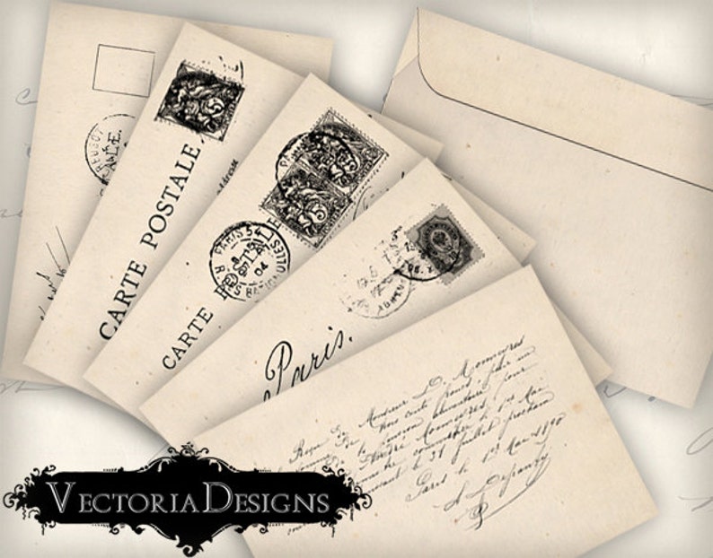 Printable Envelopes Postcard Envelopes Shabby Elegant Etsy UK