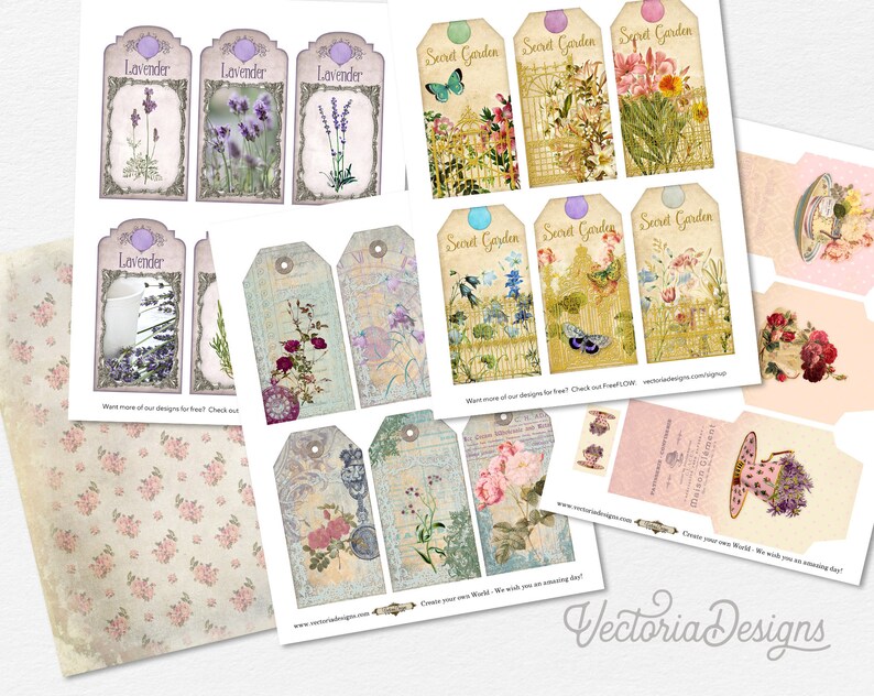 Mega Spring Bundle, Printable Paper, Scrapbook Journal, Mega Crafting Bundle, Collage Sheets, Spring Decoration Bundle, Ephemera 001739 image 4