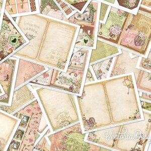 Journal cottage confortable, imprimables de planificateur vintage, kit de journal indésirable, journal éphémère, journal de scrapbooking, journal Cottagecore 002237 image 2