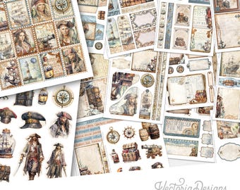 Pirates Embellishments, Printable Embellishments, Journal Embellishments, Scrapbook Embellishments Pirates Fussy Cuttings 003807