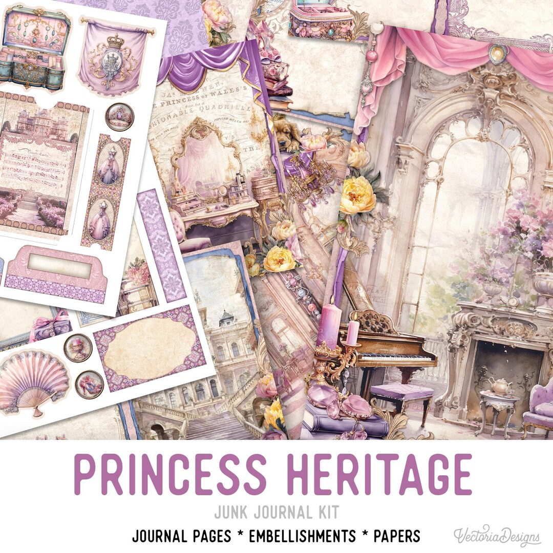 Princess Heritage Junk Journal Kit, Princess Junk Journal Kit Princess ...