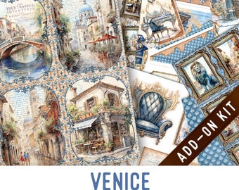 Venice Junk Journal Kit ADD-ON, Printable Junk Journal Pages Journal Kit Craft kits Vintage Junk Journal 003453