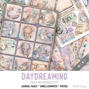 Daydreaming Junk Journal Kit MINI Daydreaming Crafting Printables Kit Daydreams Junk Journal Embellishments Paper Craft Kits DIY 003017