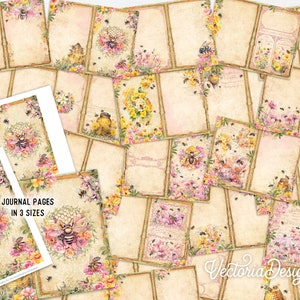 Honey Bees Junk Journal Kit DELUXE, Honey Bees Crafting Printables Kit Honey Embellishments Printable Paper Bees Kit Craft Tutorial 003284 image 3