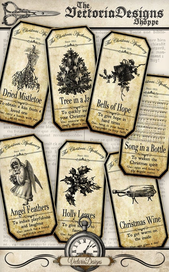Christmas Labels, Potion Bottle Labels, Christmas Apothecary Labels, Christmas Jar Labels, Christmas Decoration, Christmas Digital 000591