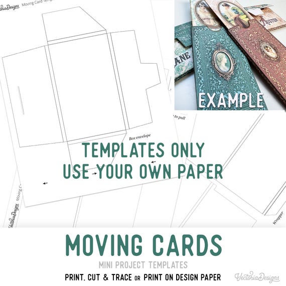 Moving Card Templates Gift Card Craft Kit Quick Project Junk Journal Element Printable Craft kit Handmade Gift DIY Gift 003589