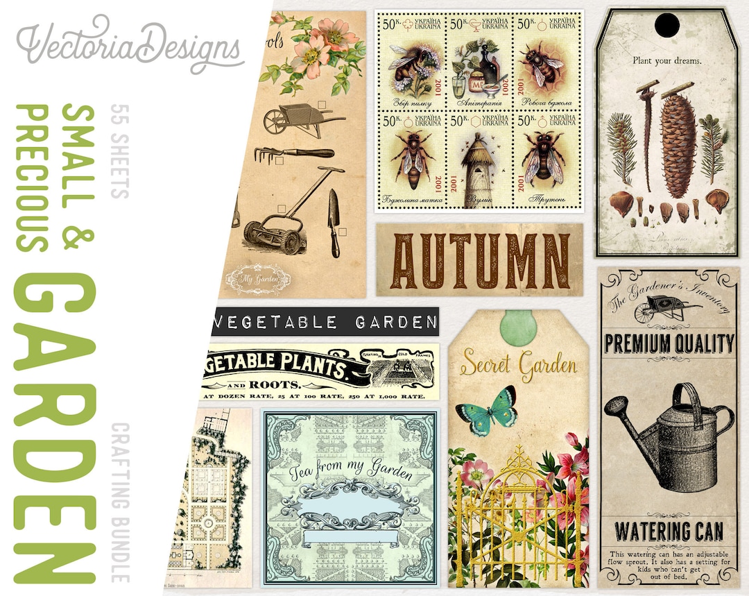 Garden Printable Crafting Bundle, Small &amp; Precious Garden Paper Kit ...