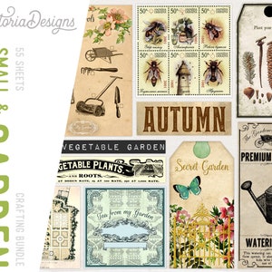 Garden Printable Crafting Bundle, Small & Precious Garden Paper Kit, Digital Journal Kit, Garden Labels, Garden Tags, Garden Envelope 001752 image 1