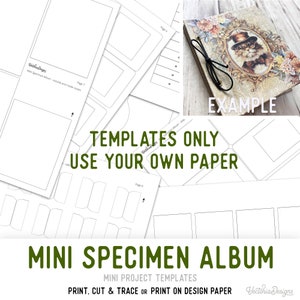 Mini Specimen Album Templates Mini Album Craft Kit Summer Crafts Junk Journal Element Printable Craft kit Handmade Gift DIY Gift 003108