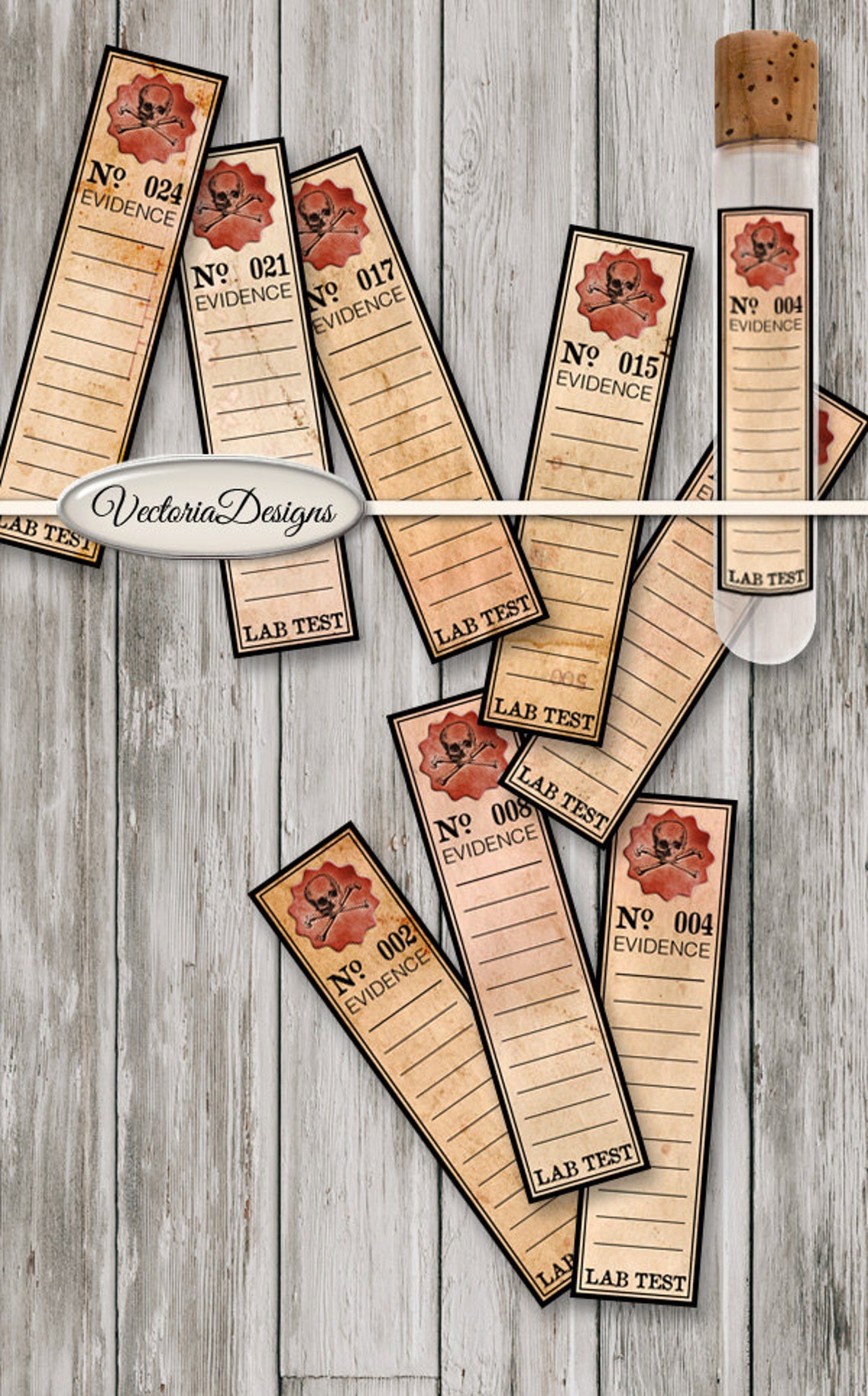 Detective Evidence Test Tube Labels Printable Apothecary Paper Etsy