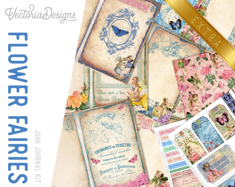 Fairy Woods DELUXE Crafting Printables Kit, Fairy Embellishments, Fairy Junk Journal, Fairies, Printable Journal, Journal Tutorial 002662 image 6