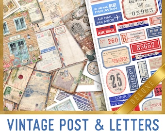 Vintage Post & Letters DELUXE MEGA Crafting Bundle, Postage Printables, Printable Paper, Embellishments, Junk Journal, Craft Kits - 002897