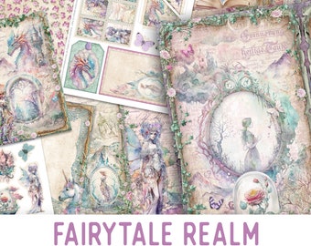 Fairytale Junk journal Kit Fairytale Embellishments Fairytale Paper Printable Craft kits Printable Junk Journal Kit Printable Paper 002946