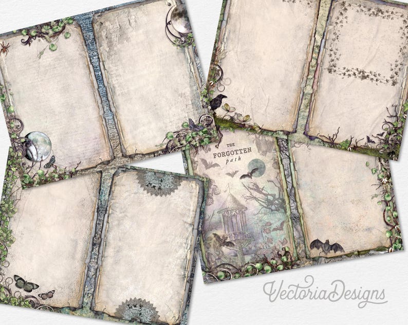 Forgotten Garden Junk Journal Kit ADD-ON, Printable Halloween Junk ...