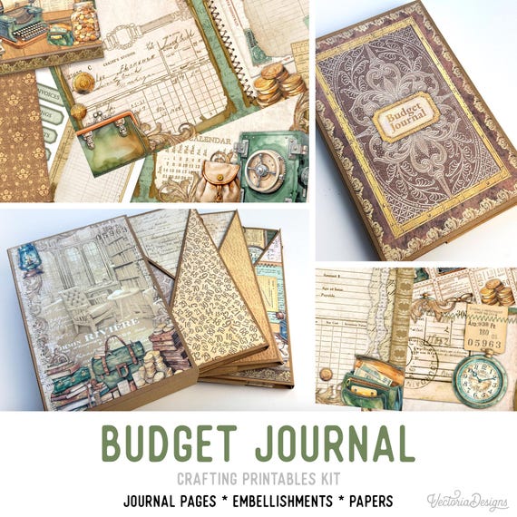 Budget Journal Kit (Standard), Large - Printable Pages, Papers and Embellishments for Crafting - 003628